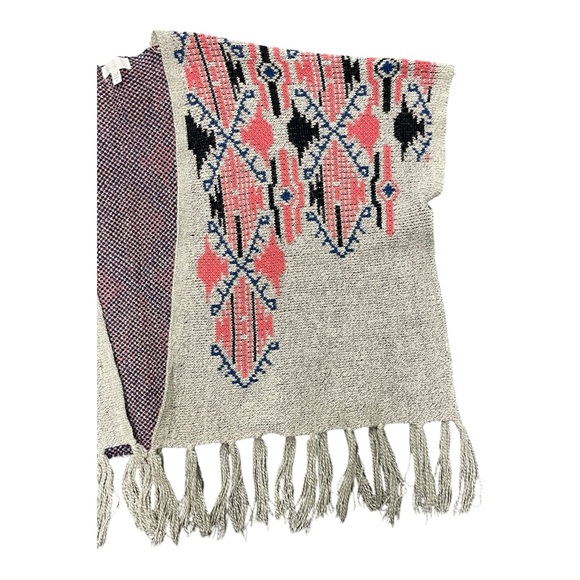 Oscar St Poncho Cardigan with tassels. Size M-L Wool Blend Boho - Picture 4 of 6